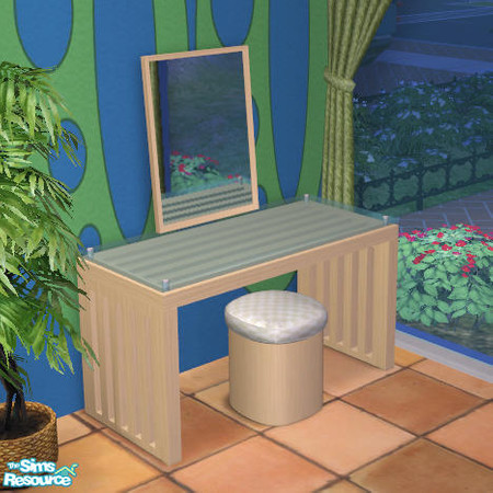Sims 2 — Pinewood Vanity Table - RCw5 by NoFrills — Recolor of the WOOD FRAME of pinewood vanity table.