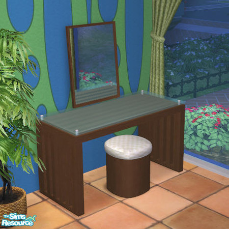Sims 2 — Pinewood Vanity Table - RCw3 by NoFrills — Recolor of the WOOD FRAME of pinewood vanity table.