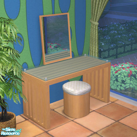 Sims 2 — Pinewood Vanity Table - Mesh by NoFrills — Pinewood vanity table. This is the main mesh, you'll need this for