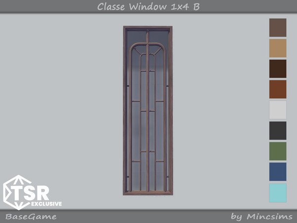 Sims 4 — Classe Window 1x4 B by Mincsims — 9 swatches Diagonal Meshes Basegame Compatible for medium wall