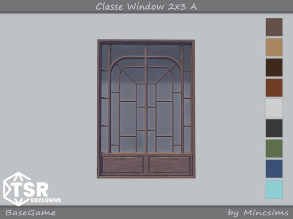 Sims 4 — Classe Window 2x3 A by Mincsims — 9 swatches Diagonal Meshes Basegame Compatible for short wall