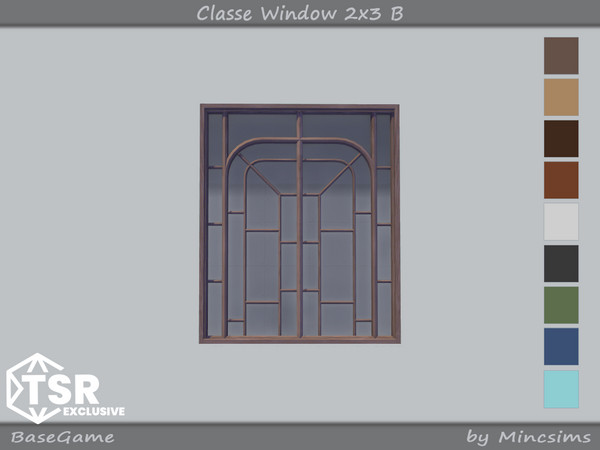 Sims 4 — Classe Window 2x3 B by Mincsims — 9 swatches Diagonal Meshes Basegame Compatible for short wall