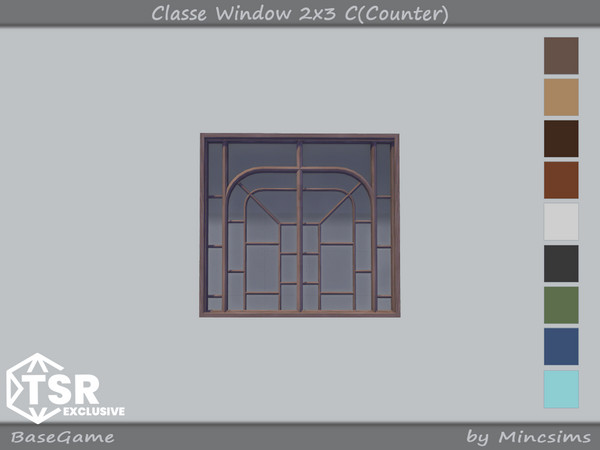 Sims 4 — Classe Window 2x3 C(Counter) by Mincsims — 9 swatches Diagonal Meshes Basegame Compatible for short wall