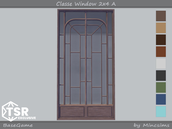 Sims 4 — Classe Window 2x4 A by Mincsims — 9 swatches Diagonal Meshes Basegame Compatible for medium wall