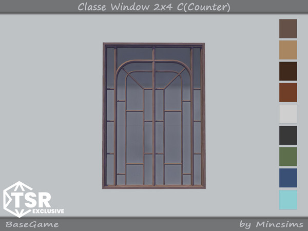 Sims 4 — Classe Window 2x4 C(Counter) by Mincsims — 9 swatches Diagonal Meshes Basegame Compatible for medium wall