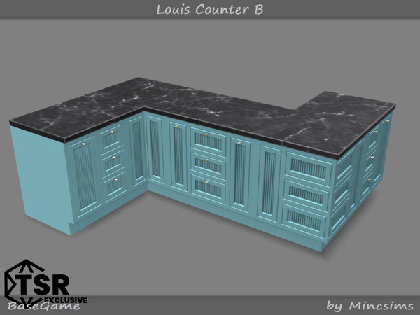 Sims 4 — Louis Counter B by Mincsims — Basegame Compatible 8 swatches