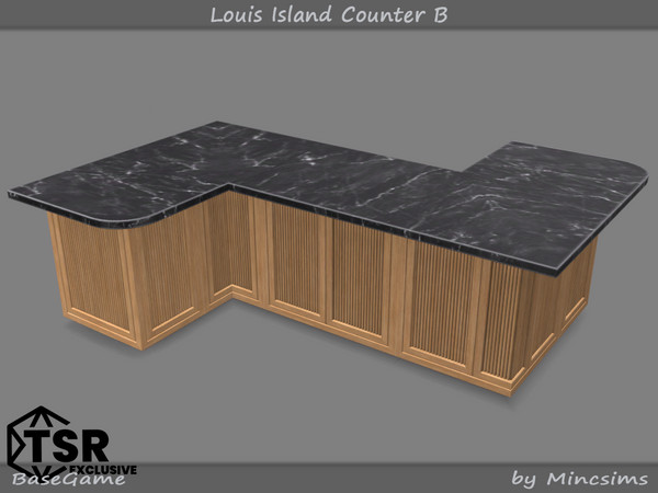 Sims 4 — Louis Island Counter B by Mincsims — Basegame Compatible 8 swatches
