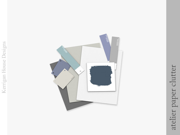 Sims 4 — Atelier Paper Clutter by kerriganhouse — A stack of paper clutter for any deskspace. Comes in two swatches,