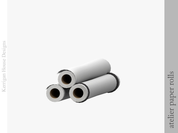 Sims 4 — Atelier Paper Rolls by kerriganhouse — Simple rolls of paper for the workshop. Can be slotted into the Atelier