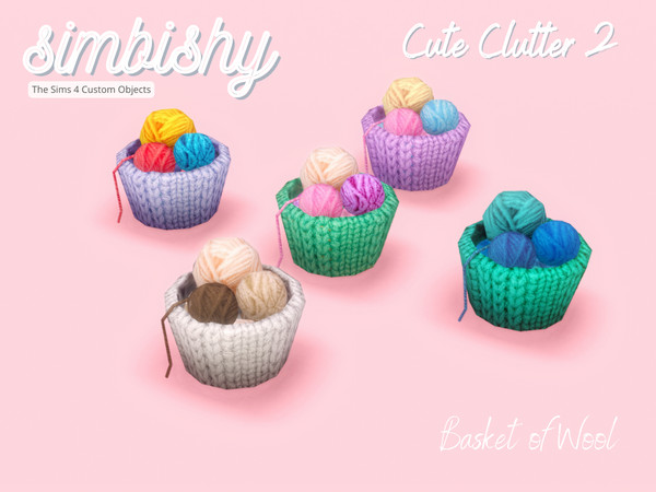 Sims 4 — Cute Clutter - Basket of Wool by simbishy — A cute basket of wool balls from your knitting phase.