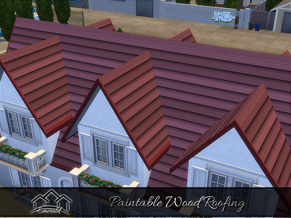Sims 4 — Paintable Wood Roof 1 by Emerald — Wood roof can enhanced energy cost-effectiveness.
