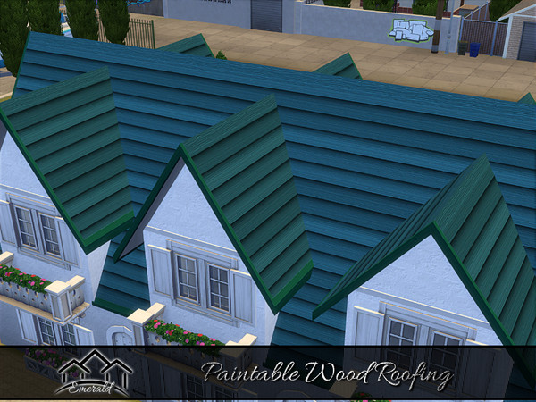 Sims 4 — Paintable Wood Roof 2 by Emerald — Wood roof can enhanced energy cost-effectiveness.