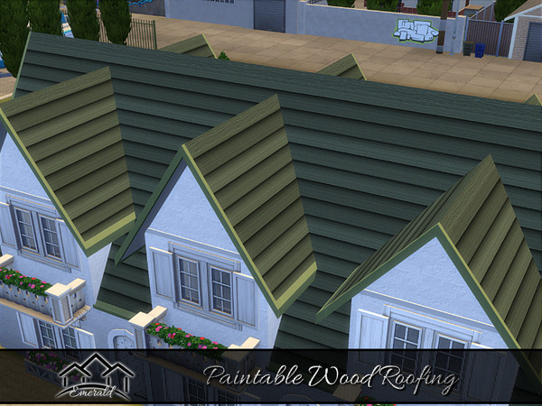 Sims 4 — Paintable Wood Roof 3 by Emerald — Wood roof can enhanced energy cost-effectiveness.