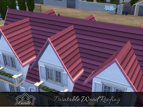 Sims 4 — Paintable Wood Roof 4 by Emerald — Wood roof can enhanced energy cost-effectiveness.