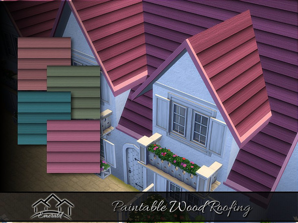 Sims 4 — Paintable Wood Roofing by Emerald — Wood roof can enhanced energy cost-effectiveness.