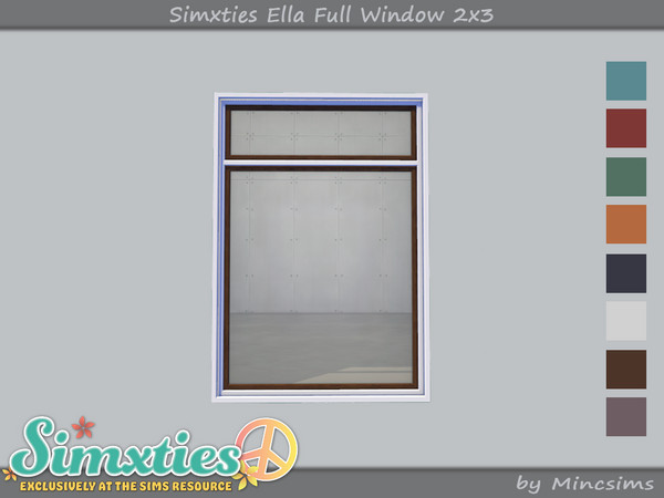 Sims 4 — Simxties Ella Full Window 2x3 by Mincsims — Basegame Compatible 8 swatches