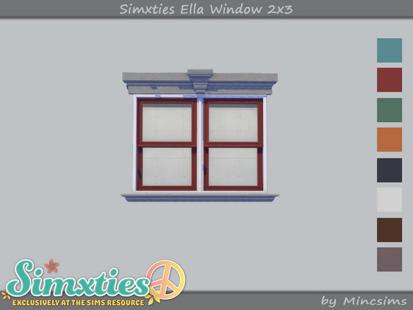 Sims 4 — Simxties Ella Window 2x3 by Mincsims — Basegame Compatible 8 swatches