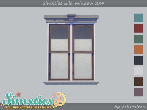 Sims 4 — Simxties Ella Window 2x4 by Mincsims — Basegame Compatible 8 swatches