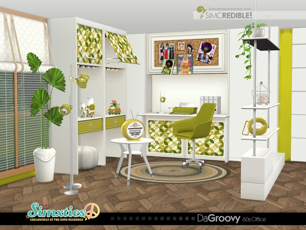 Sims 4 — Simxties Da Groovy Office by SIMcredible! — Can we groovy in the office? Why not? With vibrant colors and a