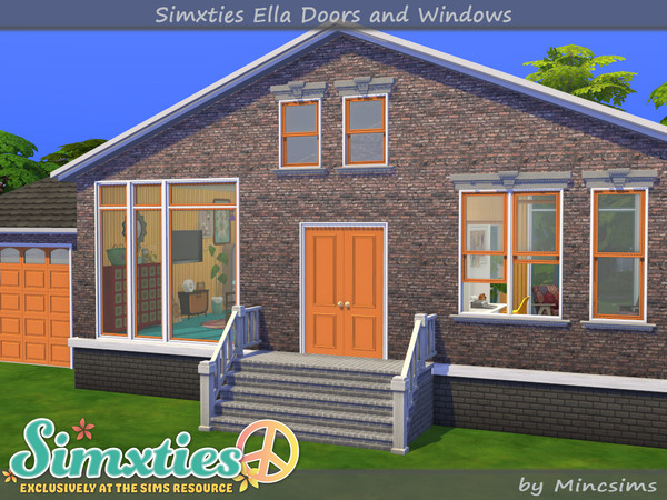 Sims 4 — Simxties Ella Doors and Windows by Mincsims — A part of "Simxties" Collaboration The set consists of