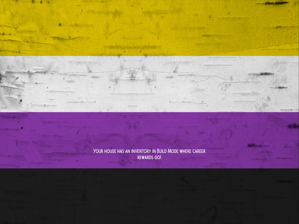 Sims 4 — Non-binary Textured Loading Screen by Tsuki3Neko — Non-binary Flag on a textured background