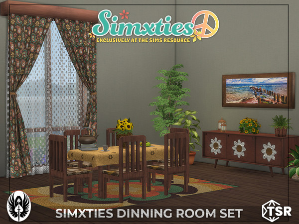 Sims 4 — Simxties Dinning Room Set by nemesis_im — Sets of furniture from Dinning Room Set This set includes 9 items: -