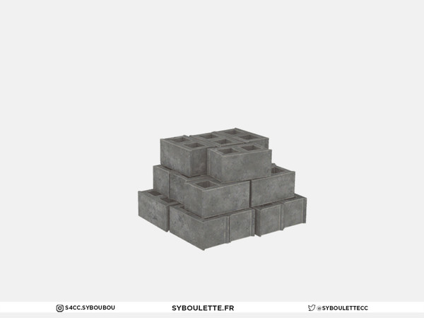 Sims 4 — In construction - Cinder block pile V1 by Syboubou — Pile of cinder block to clutter a work site.
