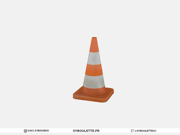 Sims 4 — In construction - Cone by Syboubou — Construction cone, also available in plain different colors.