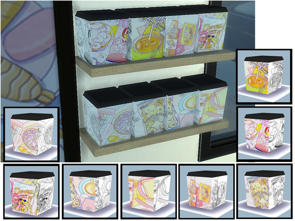 Sims 4 — Kawai Box Kitchen by AYM_Aurely — Boxes for kawai fun kitchen, 8 different designs