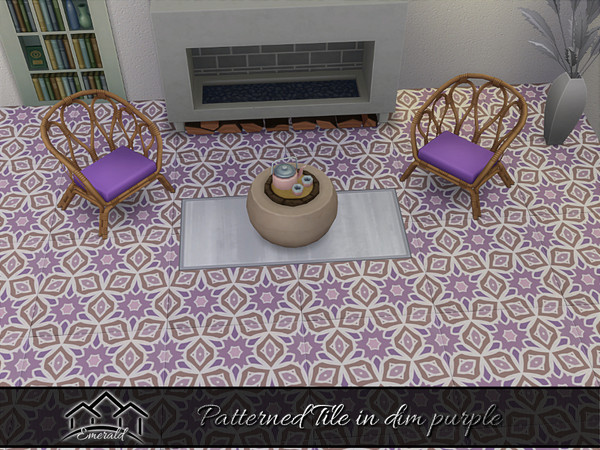 Sims 4 — PatternedTileDimPurple_1 by Emerald — These patterned tile will create a beautiful quite unique look anywhere on