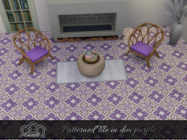 Sims 4 — PatternedTileDimPurple_2 by Emerald — These patterned tile will create a beautiful quite unique look anywhere on