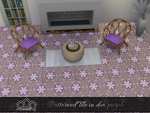 Sims 4 — PatternedTileDimPurple_3 by Emerald — These patterned tile will create a beautiful quite unique look anywhere on