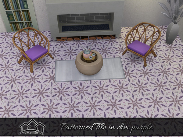 Sims 4 — PatternedTileDimPurple_4 by Emerald — These patterned tile will create a beautiful quite unique look anywhere on