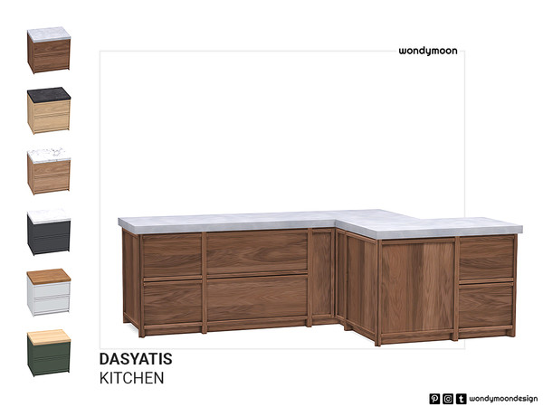 Sims 4 — Dasyatis Counter I by wondymoon — Dasyatis Kitchen - Counter I Wondymoon Sims 4 Creations | 2023