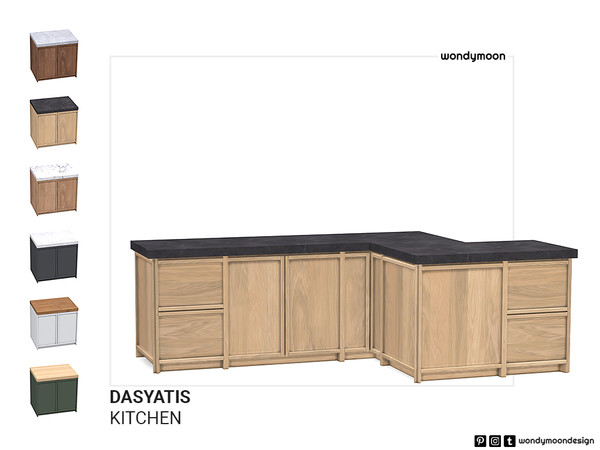 Sims 4 — Dasyatis Counter II by wondymoon — Dasyatis Kitchen - Counter II Wondymoon Sims 4 Creations | 2023