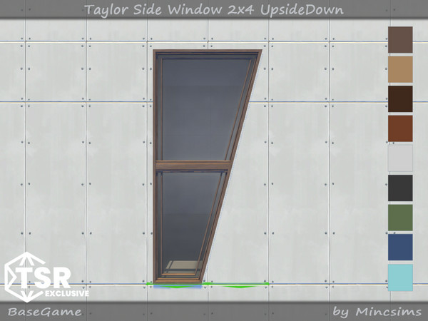 Sims 4 — Taylor Side Window 2x4 UpsideDown by Mincsims — Basegame Compatible 9 swatches