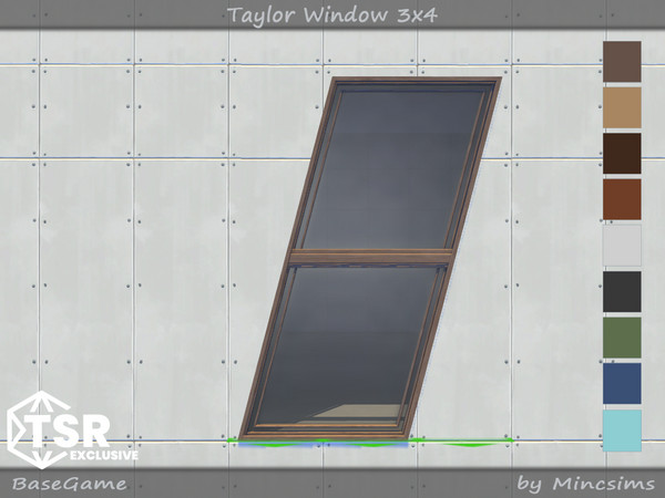 Sims 4 — Taylor Window 3x4 by Mincsims — Basegame Compatible 9 swatches