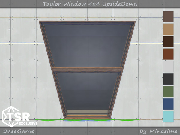 Sims 4 — Taylor Window 4x4 UpsideDown by Mincsims — Basegame Compatible 9 swatches