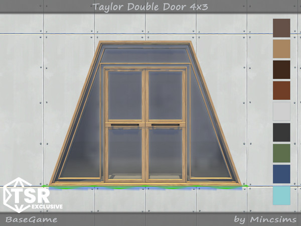 Sims 4 — Taylor Double Door 4x3 by Mincsims — Basegame Compatible 9 swatches