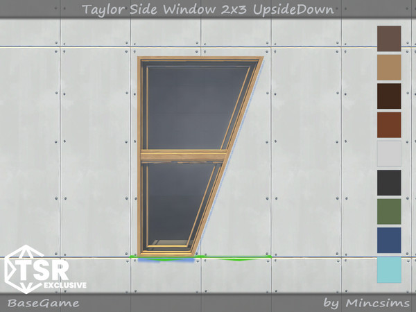 Sims 4 — Taylor Side Window 2x3 UpsideDown by Mincsims — Basegame Compatible 9 swatches
