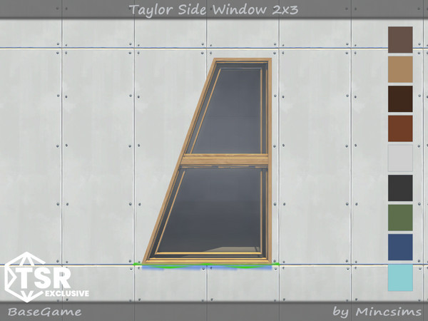 Sims 4 — Taylor Side Window 2x3 by Mincsims — Basegame Compatible 9 swatches