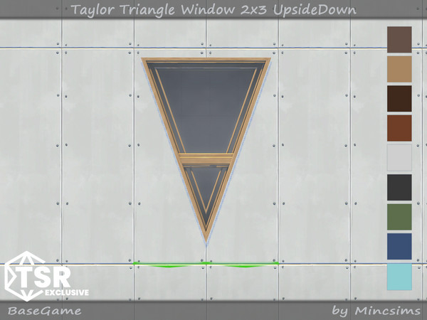 Sims 4 — Taylor Triangle Window 2x3 UpsideDown by Mincsims — Basegame Compatible 9 swatches