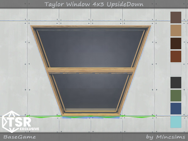 Sims 4 — Taylor Window 4x3 UpsideDown by Mincsims — Basegame Compatible 9 swatches