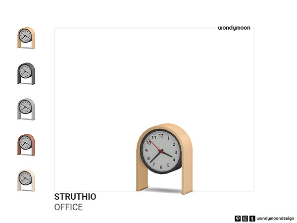 Sims 4 — Struthio Tabletop Clock by wondymoon — Struthio Office - Tabletop Clock Wondymoon Sims 4 Creations | 2023