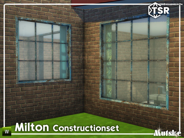 Sims 4 — Milton Construction Set Part 1 by Mutske — Set of construction items like windows, beams column and a lot more.
