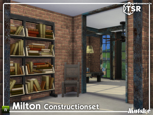 Sims 4 — Milton Construction Set Part 2 by Mutske — Set of construction items like windows, beams column and a lot more.