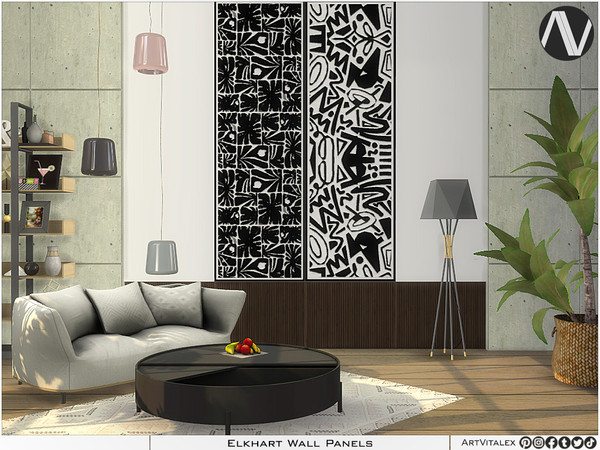 Sims 4 — Elkhart Wall Panels by ArtVitalex — Decorative Collection | All rights reserved | Belong to 2023 ArtVitalex@TSR
