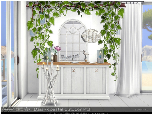 Sims 4 — Daisy coastal outdoor Pt.II by Severinka_ — A set of furniture and decor for decorating the veranda / patio /