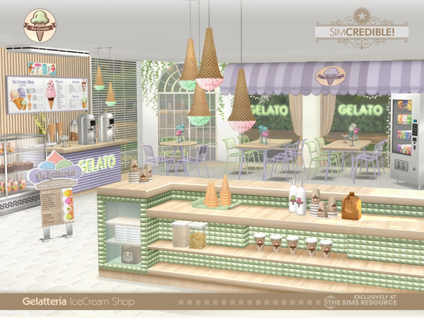 Sims 4 — Gelatteria by SIMcredible! — Ah, the summer! When the sun is burning up, the best idea is to have an ice cream!