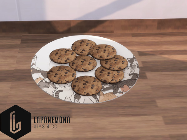 Sims 4 — Cat lover - Cookie plate by Lapanemona — Cat lover - Cookie plate - 1902 polygons - 4 swatches